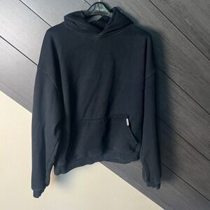Sumwon Men's Pullover Hoodie Black Fleece Kangaroo Pocket Large Streetwear